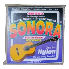 Encordado Guitarra Clásica Sonora Cuerdas Nylon Negro Sb200