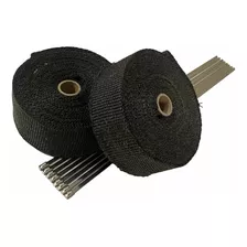 Fita Termotape Preta Manta Térmica Escapamento 20m 8 Zip