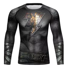 Polera Compresión Black Adam Shazam Superhéroe Marvel Gym