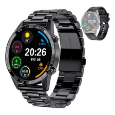 Reloj Inteligente Bluetooth Pantalla Táctil Smartwatch Color De La Caja Blanco Color De La Malla Negro Color Del Bisel Negro