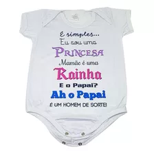 Body Baby Branco Eu Sou Uma Princesa Mamãe É Uma Rainha