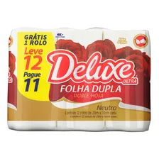 Papel Higienico Folha Dupla Neutro Deluxe 12 Rolos