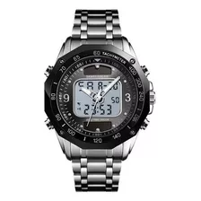 Relógios Eletrônicos Skmei Masculino Calendário Inoxidável Cor Do Fundo Prata/preto