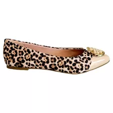 Sapatilha Feminina Sapato Rasteira Animal Print Onça