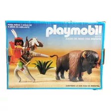 Playmobil 13731 Juego De Indio Con Bisonte Aurimat Vintage