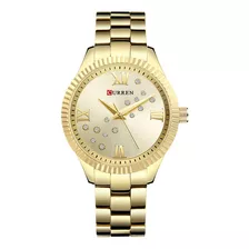 Relógio Feminino 9009 Pulseira De Aço À Prova D'água