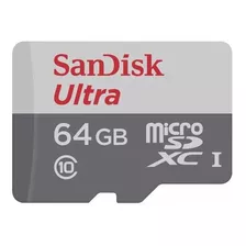 Cartão De Memória Sandisk Ultra Com Adaptador Sd 64gb 