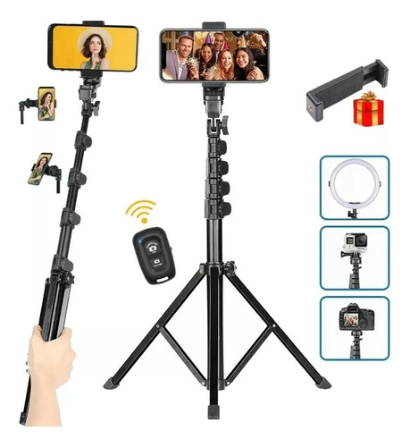 Trípode Celular Selfie Stick Bluetooth Control Remoto 170cm 