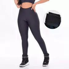 Calça Legging Forrada Térmica Cintura Alta Flanelada