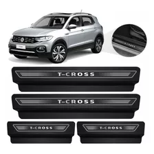 Soleira De Porta Protetora Volkswagen T-cross Kit Preto 8pç