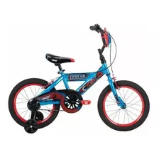 Bicicleta Infantil Infantil Huffy Marvel Spider-man R16 Frenos Caliper Y Contrapedal Color Azul Con Ruedas De Entrenamiento