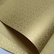 Papel Metálico Ouro Adamascado Dourado Tam A4 180g 50 Folhas