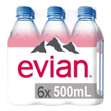 6pz 500ml Evian Agua De Manantial Alpes Franceses