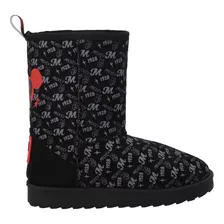 Bota Alta Textil Infantil Mickey Mouse Negro