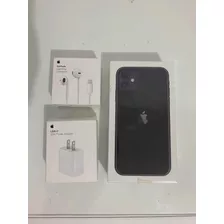 iPhone 11 64 Gb Negro Con Cargador Y Audiófonos Originales