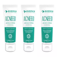 Kit Avenca - Acneed Argila Verde Máscara Antioleosidade 3x60