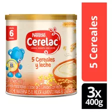 Cereal Infantil Cerelac® 5 Cereales 400g Pack X3