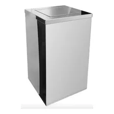 Lixeira Inox Quadrada 100 Litros Com Tampa Vai-vem