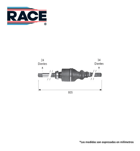 Espiga L/caja Derecha Peugeot 306 1.8l 1998-2002 Race Foto 2