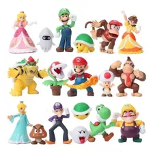 Set De 18 Figuras Super Mario Bros 7 Cm Nintendo