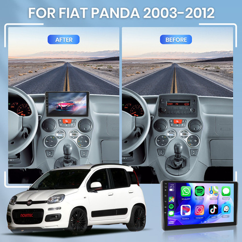 Radio De Coche De 9 Pulgadas Para Fiat Panda 2003-2012 Con C Foto 9