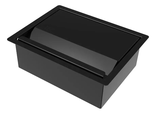 Porta Esponja Inox Pintado Preto Com Tampa Embutir Granito E Preto