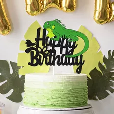 Lizard Cake Topper Lizard Animal Silhouette Happy Birthday C