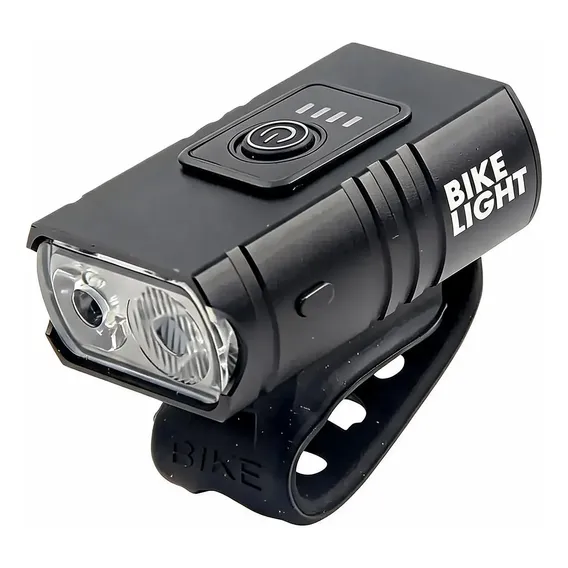 Lanterna Farol Frontal De Bike 2 Leds Super Forte Com 6 Preto