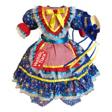 Vestido Festa Junina Caipira São João Infantil Quadrilha Top