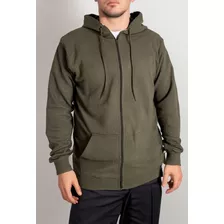 Campera Hombre Camuflado Liso Capucha Algodón Rustico Ligero