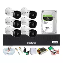 6 Cameras Intelbras 1120, Dvr 8ch 1008, Hd 1 Tb Instalado