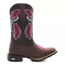 Bota Butina Texana Feminina Bico Quadrado Country Oferta Top