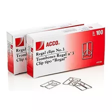 Acco Regal Clipsclips De Buho Acabado Suave Tamano 3 100box