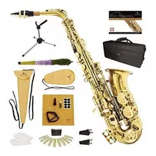 Mendini By Cecilio Gold Lacquer E Flat Saxofon Alto Con Est.