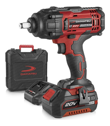 Llave Impacto Daihatsu Inalám Batería 20v 4ah 400nm Hill20pk Color Rojo