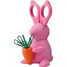 Lapin Et Porte Ciseaux Trombones - Rose