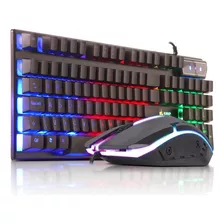 Teclado Gamer Semi Mecanico E Mouse Rgb Celular Pc Mobilador