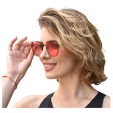 Gafas Lentes De Sol Mujer Materia Eyewear Mts-1346 Metálicos