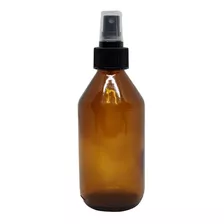 10 Botellas Jarabe Vidrio Ambar 250ml Spray Negro