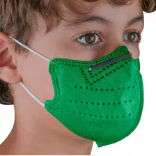 Kit 10 Máscaras N95 Infantil 5 Camadas De Proteção Pff2 Cor Verde