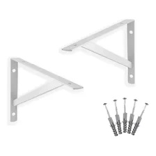 16 X Kit Suporte Cantoneira Mão Francesa 40cm Cor Branco