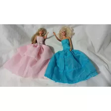 Vestido X2 Largo De 15 Años Para Barbie O Similar Muñeca 