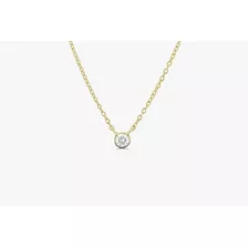 Colar Feminino Corrente De Ouro 18k Diamante Solitario 8pts