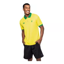 Camiseta Seleção Brasileira Camisa Amarela Polo Marine .