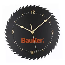 Reloj Pared Bauker 27x27 Cm Bauker Color De La Estructura Negro
