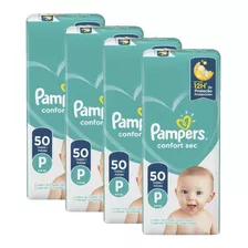 Kit Com 4 Fraldas Pampers Confort Sec P Com 200 Unidades