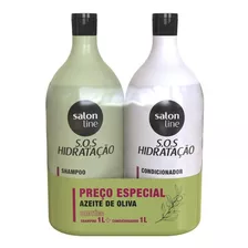  Kit S.o.s Hidratação Azeite De Oliva Shampoo E Condicionador Litrão Salon Line