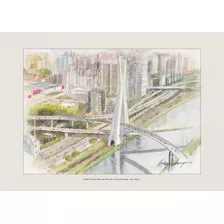 Ponte Estaiada - São Paulo - Aquarela (lembrança)