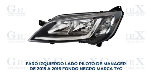 Faro Peugeot Manager 2015-15-2016-16 Negro Tyc Ore Foto 2