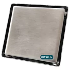 6 Ralo Oculto 15x15 Inox Invisível Quadrado Não Épvc Kit 6un